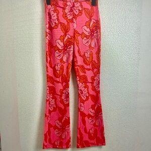 Floral Pink and Red Women's Pants